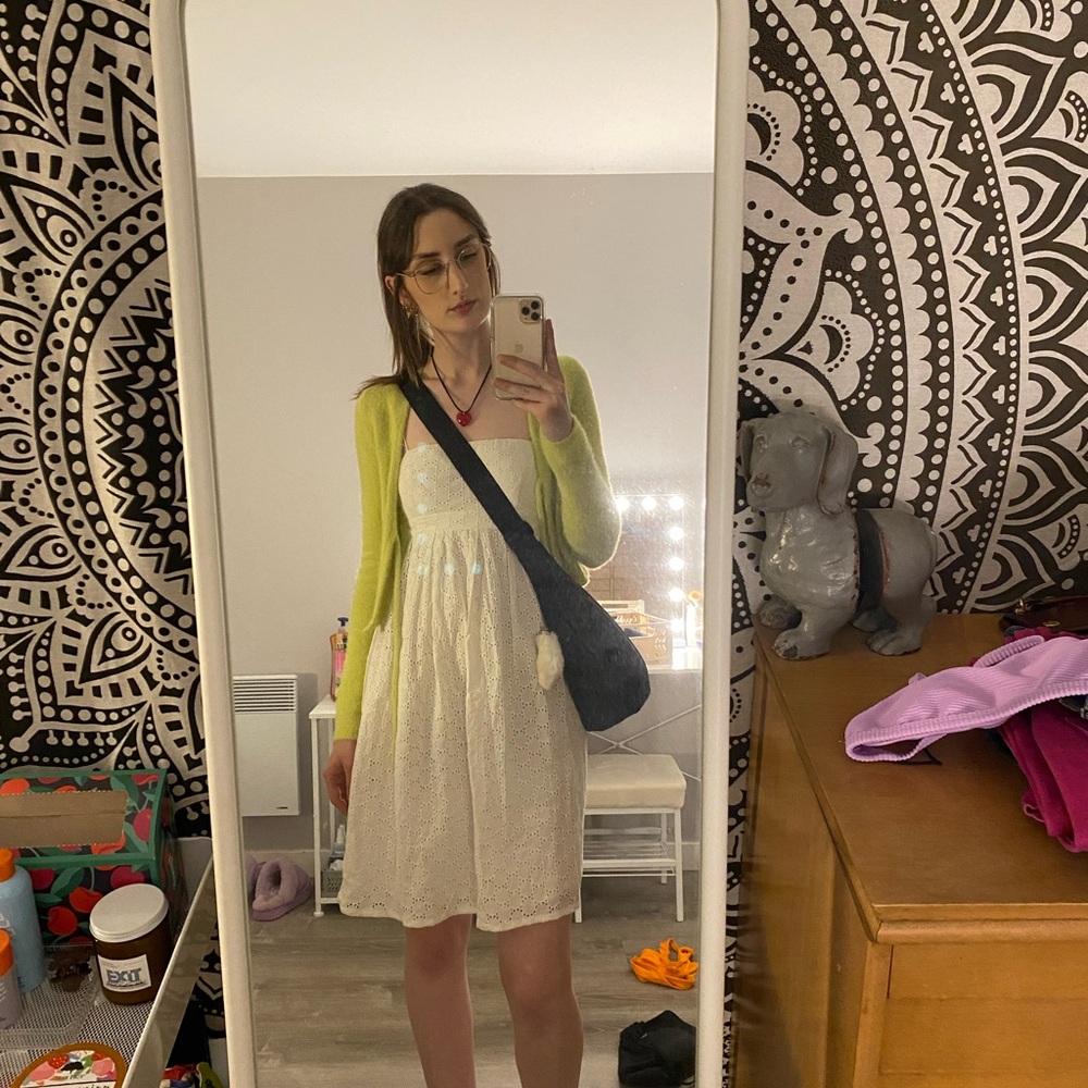 Lacey White Spaghetti Strap Dress